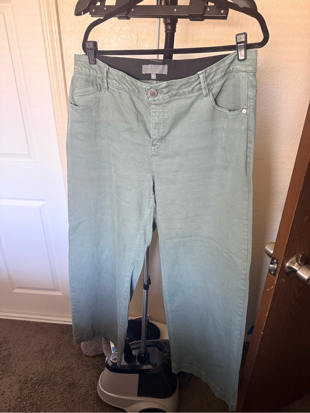Wit & Wisdom Light Sage Green Wide Leg Jeans